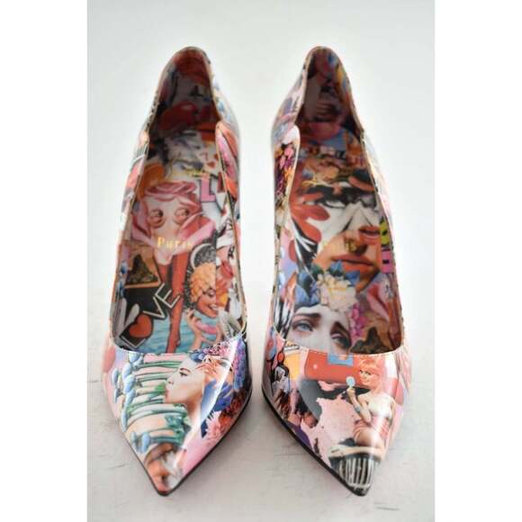 Christian Louboutin Hot Chick 100 Patent CH Xtian Black Red Blue Heel Pump 38.5 - Picture 5 of 11